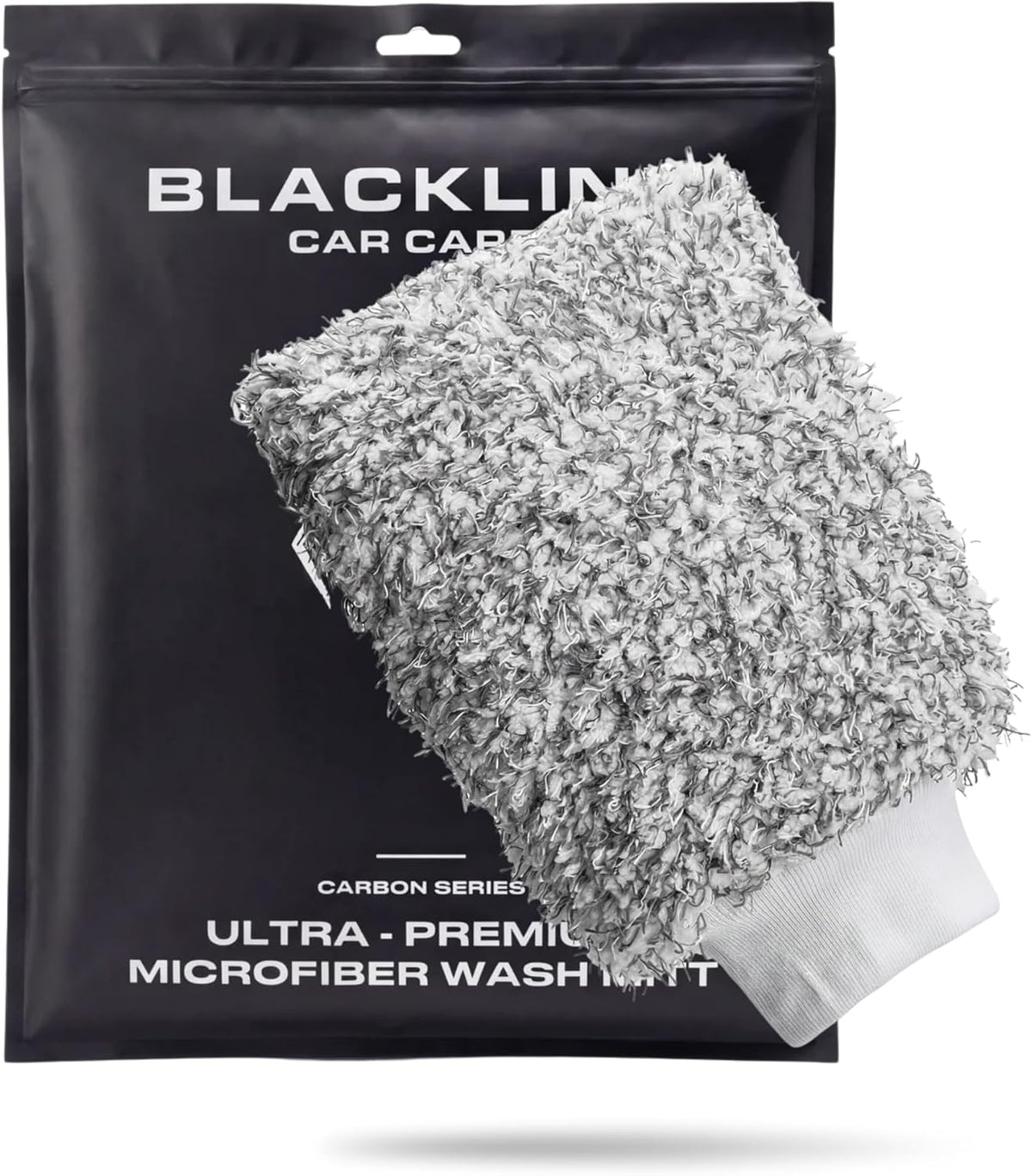 Blackline Microfiber Automotive Wash Mitt -Premium Scratch Free Wash Mitt for Car Cleaning|Car Detailing Accessory Works with Bucket, Car Shampoo, or Foam Cannon | 70%/30% Microfiber Blend, 9"x11"