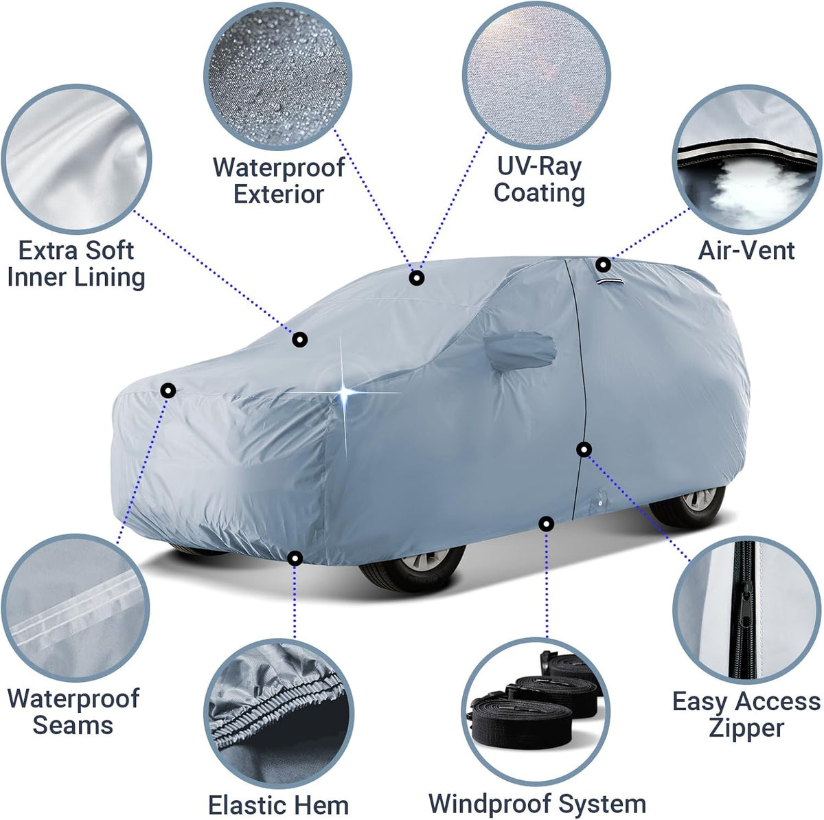 iCarCover Premium Car Cover for 1990-2017 Lexu s LS400, LS430, LS460 Heavy Duty Waterproof All-Weather Automobiles Custom Fit Indoor Outdoor UV Snow Protection Covers with Straps and Bag - Colors A