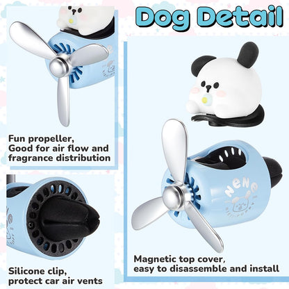 Tallew Car Air Freshener Cute Duck Car Vent Clip Diffuser with Rotating Propeller Outlet Vent 2.5" x 2.4" x 2.1" Easy to Install Included 2 Scents Aroma Tablets Aromatherapy Ornament Auto Accessories