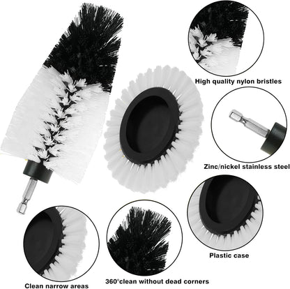 8 Pcs Drill Brush Attachment Set, Power Cleaning Scrub Brush Kit with Extend Long Attachment, All Purpose Drill Scrub Brushes for Car, Grout, Floor, Tub, Bathroom and Kitchen (Yellow)
