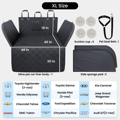 REEVAA SUV Cargo Liner for Dogs, Full Coverage Non-Slip Cargo Cover with Cushioned Sides to Protect Your Dog, Waterproof & Durable, Machine Washable Trunk Protector Mat (M, Black)