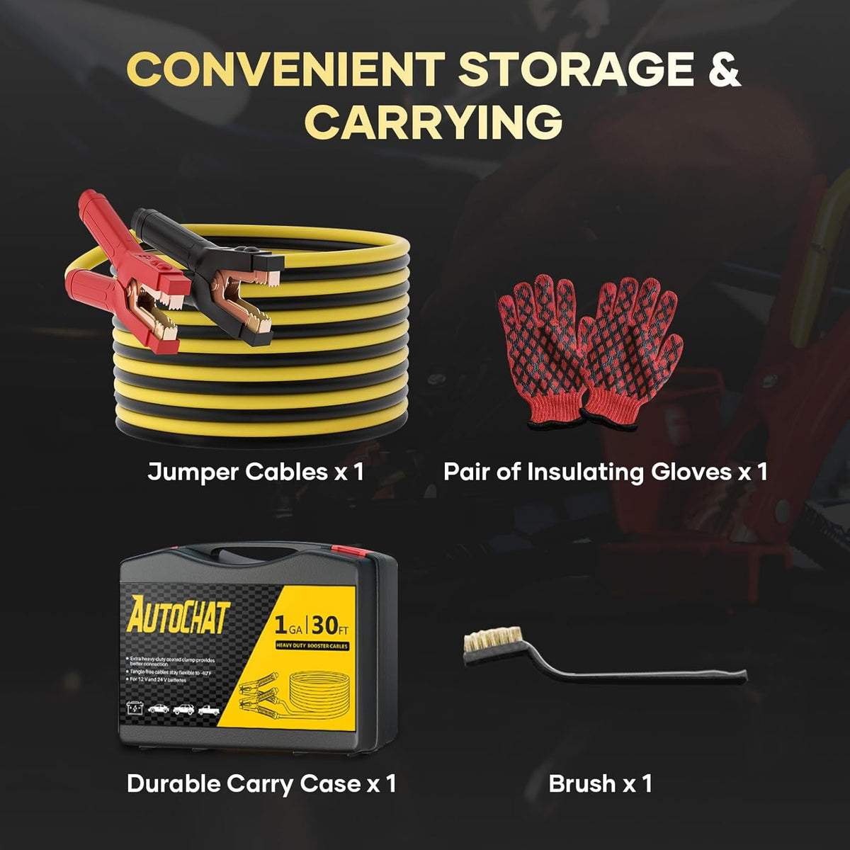 Jumper Cables for Car Battery, 8 Gauge 12 Feet Automotive Booster Cables, for Jump Starting Dead or Weak Batteries with Carry Bag