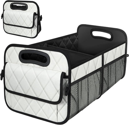 Deosk Car Trunk Organizer for SUV, Car Organizers and Storage with Reinforced Handles, Car Accessories for Women/Men 50LWaterproof Polyester Trunk Organizer, Black