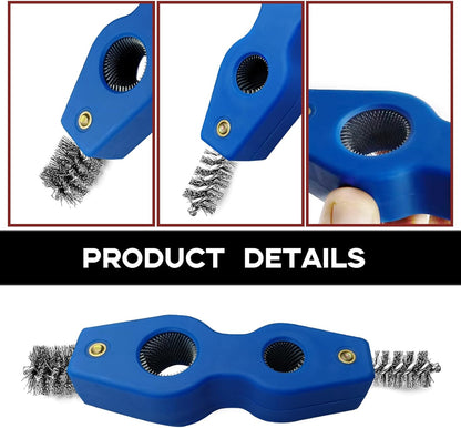 4 in 1 Car Battery Terminal Cleaning Brush, Anti-Rust Auto Battery Cleaner Brush Tool, Universal for Automotive and Marine for Plumbing Installation Soldering Brazing, Car Accessories (Blue)