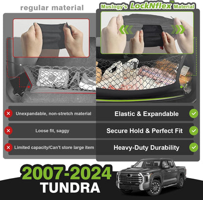 Muslogy Truck Bed Cargo Net Trunk Netting Compatible with 2023-2025 2026 Honda CR-V Accessories, Pickup Cargo Organizer SUV Sedan Storage Net w/Heavy Duty Carabiners - Colors A