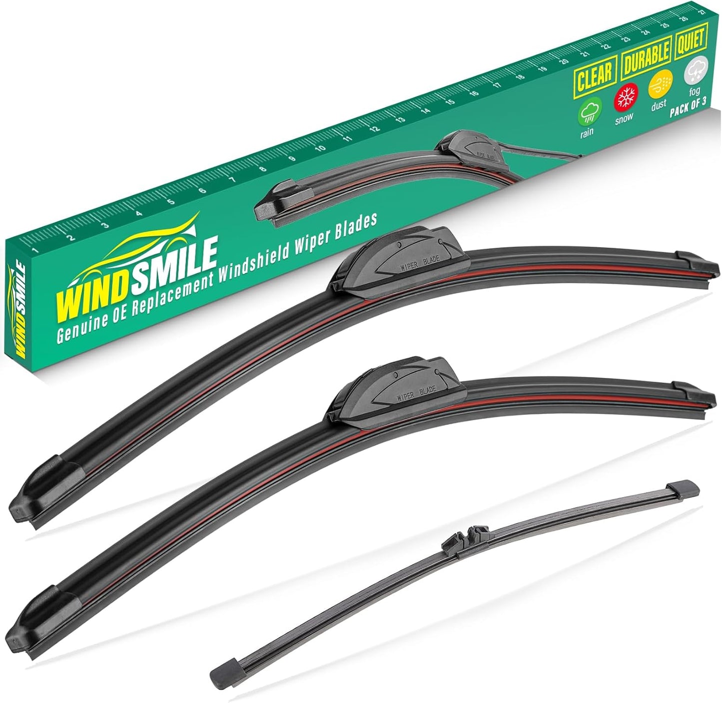 26" 16" 11" Windshield Wiper Blades Replacement for Chevrolet Chevy Trax 2024 2025 2026 Premium All Weather Front Rear Wipers Set - OEM Quality (Pack of 3) - Colors A