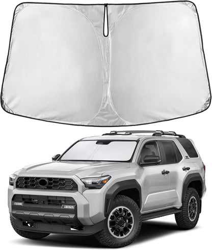 EcoNour Car Windshield Sun Shade | 2025 Upgraded Innovative No-Light-Pass Technology for Maximum Coverage | Foldable Sun Shade Keeps Your Vehicle Cool | Must-Have Car Accessories | Small (59" x 29") - Colors E