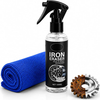 Iron Eraser Rust Remover Spray, Iron Eraser Iron and Rust Remover for Car Wheels and Paint, Fast Acting Rust and Brake Dust Remover, Professional Automotive Surface Cleaning(100ML)