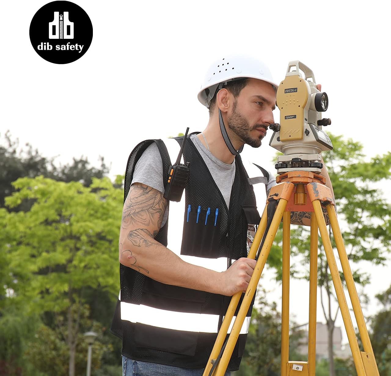 Dib Safety Reflective Safety Vest for Men Women, High Visibility Vest with Pockets and Zipper, ANSI Class 2