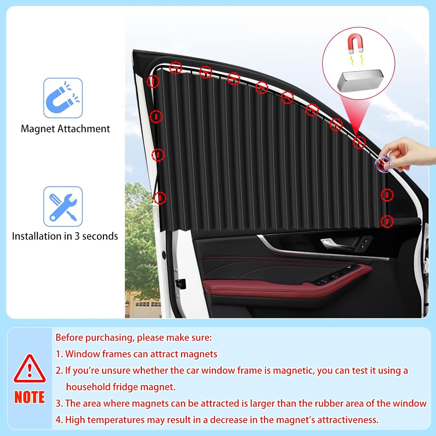 ZATOOTO Suede Car Window Shades 4PCS - Car Window Covers for Ultimate Privacy, UV Protection, and Heat Insulation, Side Window Sun Shade Perfect for Camping, Travel, Baby Safety, and Daily Use