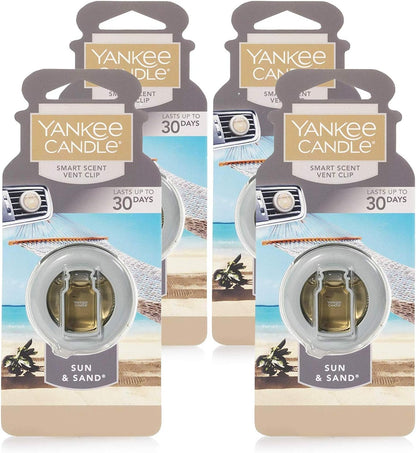 Yankee Candle Car Freshener Smart-Scent Vent Clips, 4-PACK (Sun & Sand)