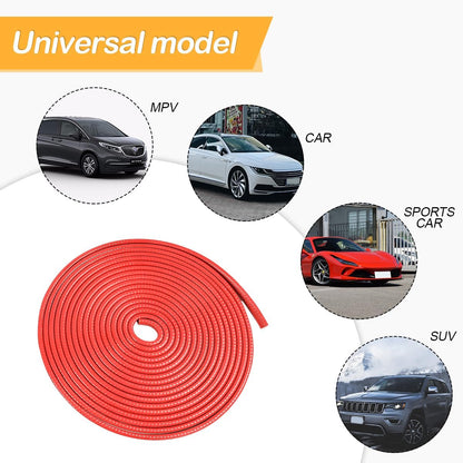 Osilly Car Door Edge Guards, 16Ft Rubber Seal Car Door Edge Trim, U Shape Door Edge Protector Guard, Aluminum Weather Proofing Automotive Door Edge Molding Protection for Most Car (Black)
