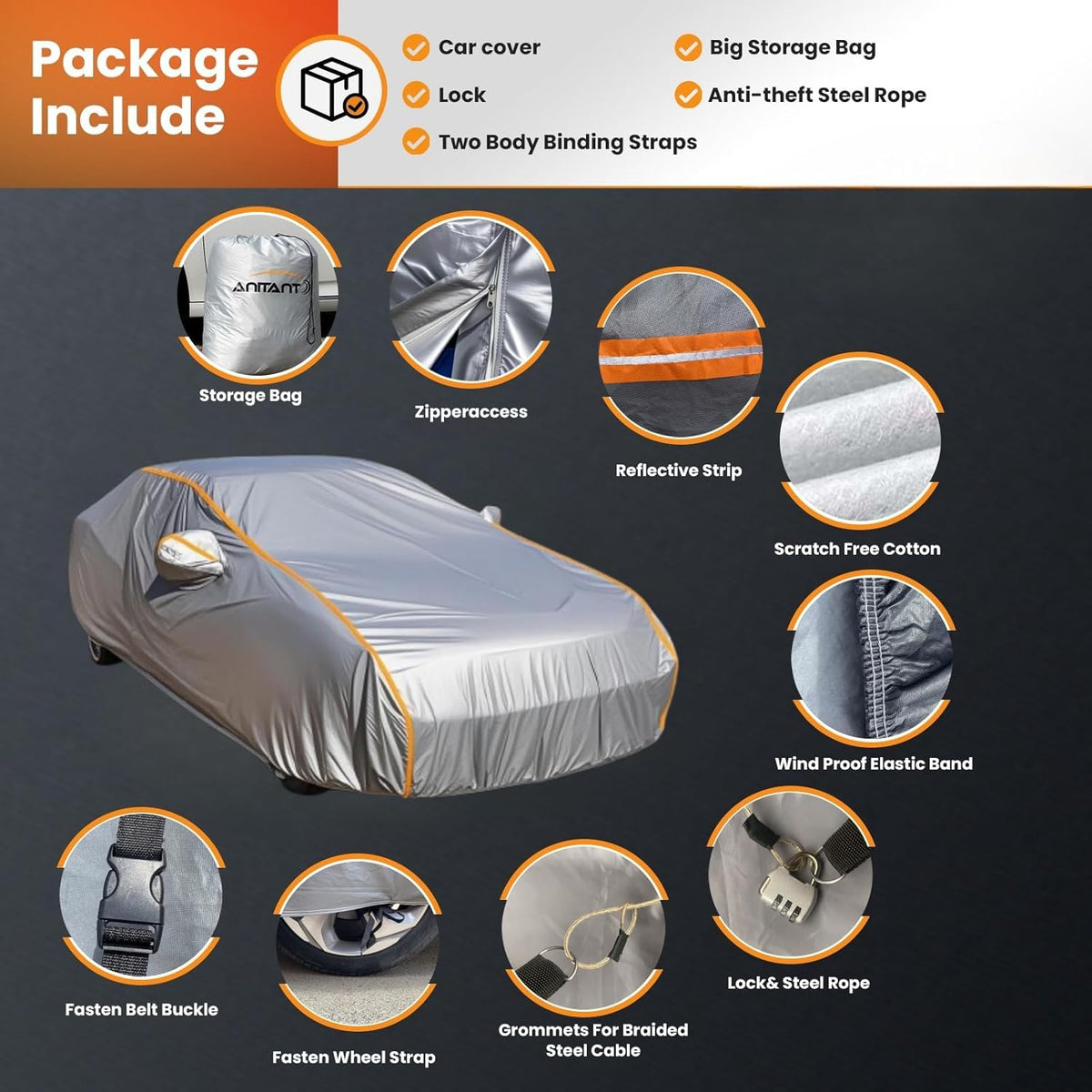 Waterproof Sport Car Cover, Super Lightweight Small Outdoor Car Cover Rain Car Covers for Automobiles All Weather Waterproof Fit Coupe 163" to 178"