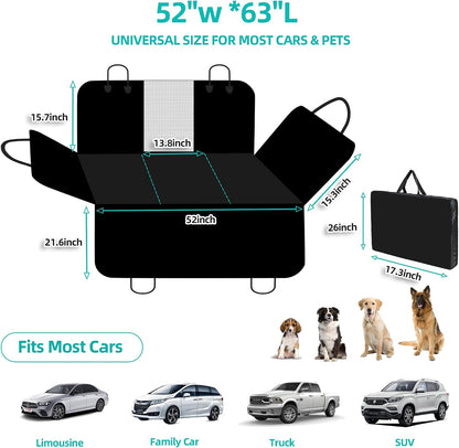 petalage Bench Dog Car Seat Cover for Back Seat Waterproof Seat Covers Durable Scratch Proof Nonslip, Protector for Pet Fur & Mud Washable Backseat Cover for Cars Armrest Compatible
