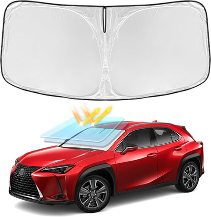 for Toyota Tacoma 2016-2023 2024 2025 2026 Sun Shade Sunshade Windshield Cover - 4 Layers Front Window Shade Custom Fit Tacoma 2Dr 4Dr Pickup Sun Visor 240T Shade Blocks UV Rays Car Accessories - Colors E