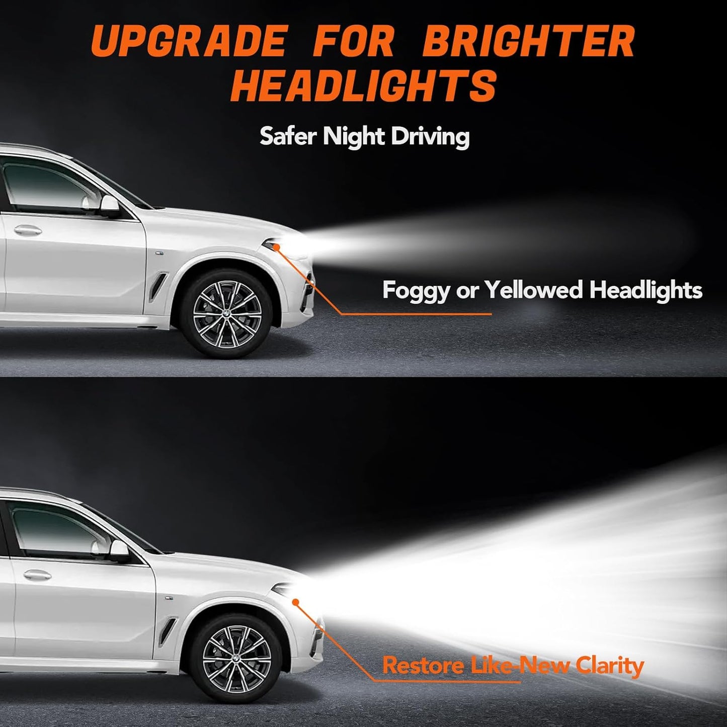 Headlight Restoration Kit Headlight Cleaner Head Light Cleaner Removing Yellowing Oxidized with Headlight Cleaner Coating Agent Sponge Towel (Scratches & Damages Cannot be Repaired)