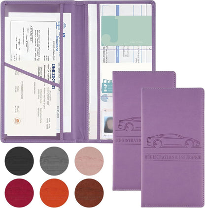JUSTTOP 1Pack Car Registration and Insurance Holder,Car Document Holder for Cards License with Magnetic Shut,Vehicle Glove Box Car Organizer for Documents, Cards, License(Black)