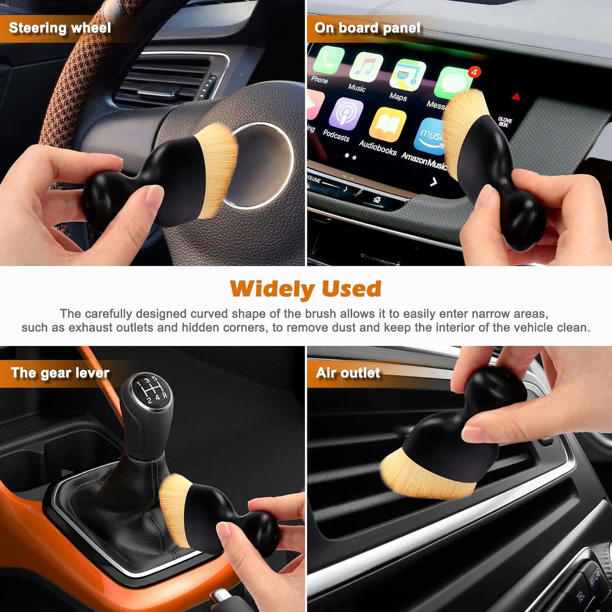 Car Interior Duster Detailing Brush Set Cleaning Gel Kit, Soft Microfiber Towels Dash Vent Dusting Car Slime Putty Detailing Brushes Accessories Tools for Car Decoration Auto Truck SUV RV