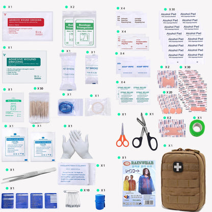 Carlebben EMT Pouch MOLLE Ifak Pouch Tactical MOLLE Medical First Aid Kit Utility Pouch (With Medical Supplies)