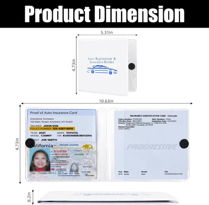 Pacific Mailer Auto Registration and Insurance Card Holder 2 Packs Car Document ID Holder Glove Box Organizer Car Accessories, Black