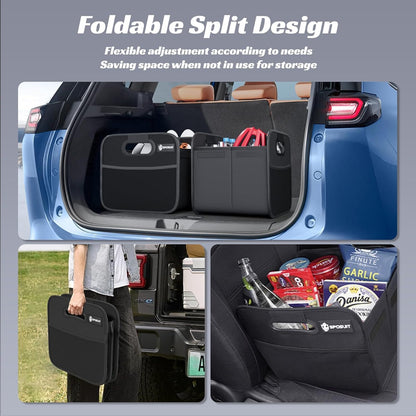 Sposuit Trunk Organizer for Car - 70L Collapsible Car Storage with 11 Pockets & Reinforced Handles, SUV Trunk Organizers for Grocery Cargo(Black)