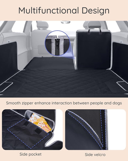 SUV Cargo Liner Waterproof Scratch-Resistant for Dogs Pet Trunk Mat with Non-Slip Bumper Flap Protector Heavy-Duty Cover for Sedans SUV