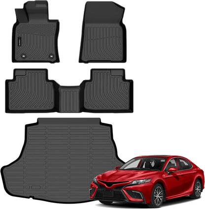 All Weather Floor Mat Fit for Toyota Corolla(Include Hybrid Exclude Hatchback) 2026 2025-2020 TPE Rubber Liners Corolla Accessories All Season Guard Odorless Anti-Slip Liner Black