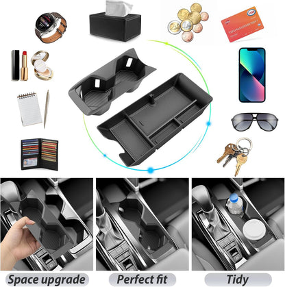 SKTU 2-Pack 2023 2024 2025 2026 Lexu s RX350 Center Console Organizer for 2023-2026 Lexu s RX350/RX450h/RX500h Console Tray 2023 2024 2025 2026 RX350 Accessories with Sunglasses Holder [Double Layers]