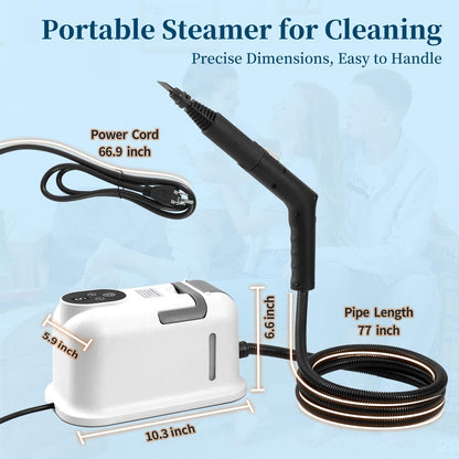 Steam Cleaner,15s Heat-Up,1.8L Tank,Portable Handheld Steamers for Cleaning with 10PCS Accessories,Steam Cleaner for Home,Car,Dirt,Grease,Grout,Tile,Couch,grout,windows,bathrooms,kitchens
