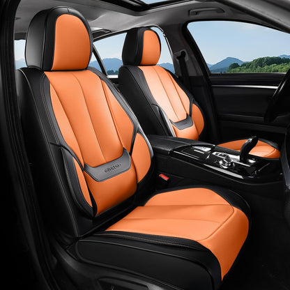 Coverado Seat Covers Full Set, Black Seat Covers for Cars 5 Seats, Car Seat Protector, Waterproof Nappa Leather Car Seat Cushion, Front and Rear Car Seat Cover Fit for Most Sedans SUV Pick-up Truck - Colors A