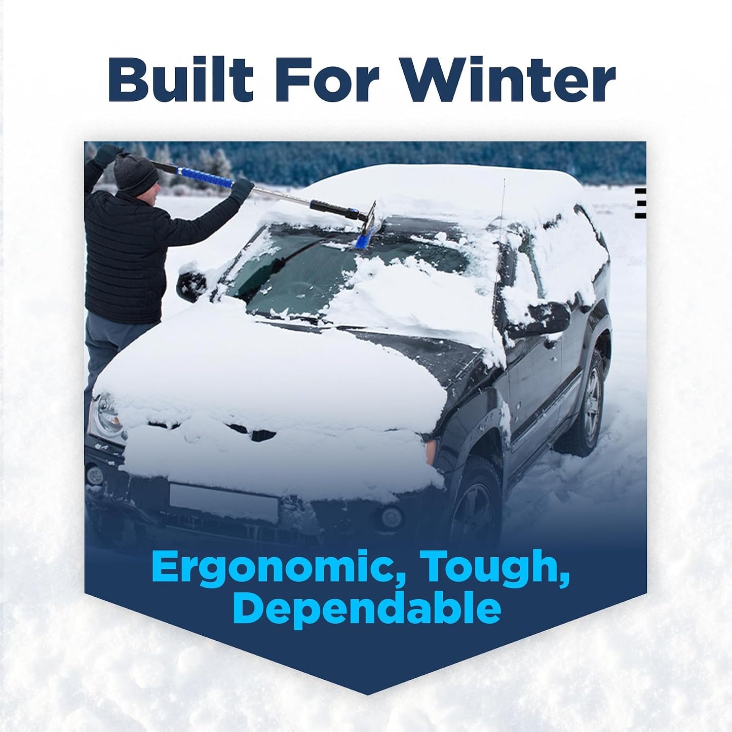 SNOWDRIFT 39" Ice Scrapers for Car Windshield | Snow Brush for Car | Extendable Car Snow Brush and Detachable Ice Scraper | Snow Remover for Cars, SUVs, & Trucks | 180 Degree Rotating Winter Brush