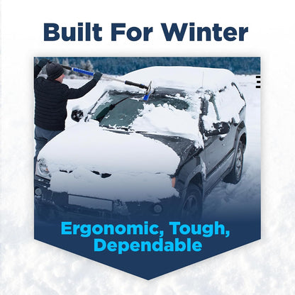 SNOWDRIFT 39" Ice Scrapers for Car Windshield | Snow Brush for Car | Extendable Car Snow Brush and Detachable Ice Scraper | Snow Remover for Cars, SUVs, & Trucks | 180 Degree Rotating Winter Brush