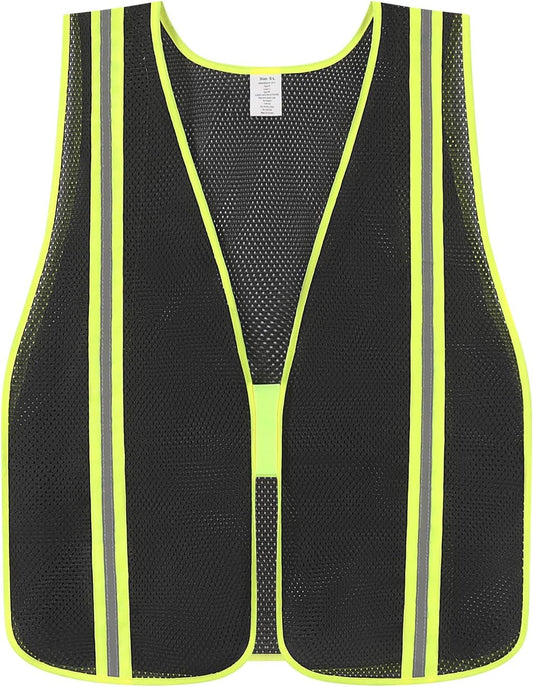 High Visibility Reflective Safety Vest for Men Women Class 2 Hi Vis Mesh Fabric Safety Work Jacket with Elastic Band
