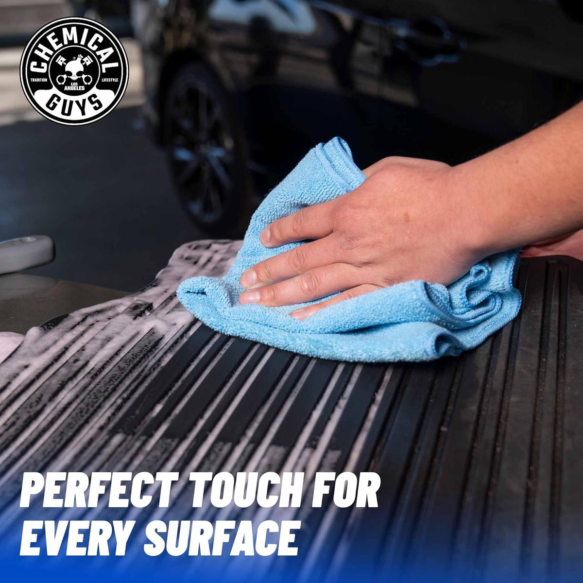 Chemical Guys Workhorse Professional Grade Microfiber Towels for Cars - Black 16x16 Inch Microfiber Cleaning Cloths for Home & Pet Drying, Soft & Scratch-Free, Washing, Drying & Cleaning, 3 Pack