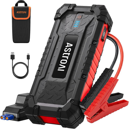 AstroAI S8 Ultra Car Jump Starter, 4000A Safe 12V Battery Booster Pack (All Gas/12L Diesel), Portable Jump Box with Smart Jumper Cables, Type-C/USB, LED Flashlight, Rugged Protection & Storage Bag