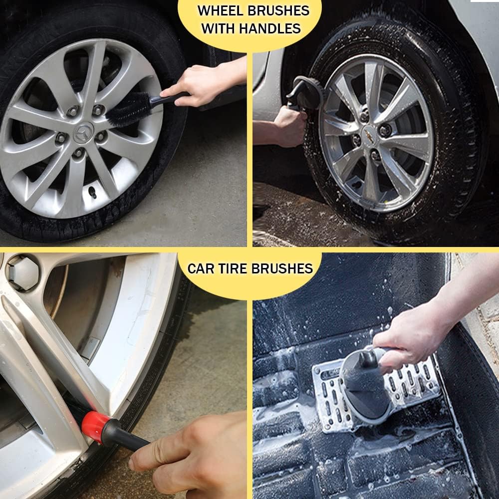 LIANXIN Car Wash Kit Car Wash Cleaning Kit with Car Wash Foam Gun Microfiber Sponge and Towels Tire Brush Built, Car Foam Gun, Car Cleaning Tool