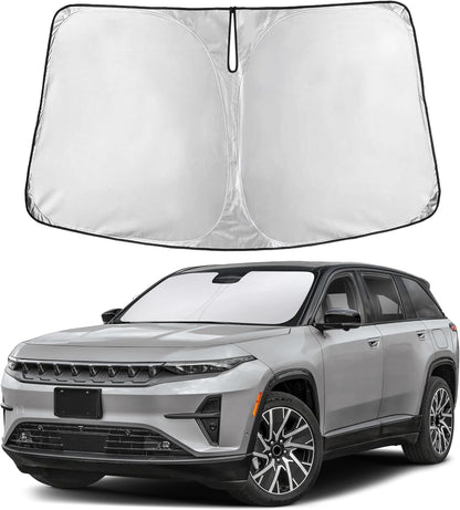 EcoNour Car Windshield Sun Shade | 2025 Upgraded Innovative No-Light-Pass Technology for Maximum Coverage | Foldable Sun Shade Keeps Your Vehicle Cool | Must-Have Car Accessories | Small (59" x 29") - Colors K
