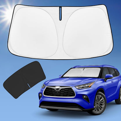 for Toyota Tacoma 2016-2023 2024 2025 2026 Sun Shade Sunshade Windshield Cover - 4 Layers Front Window Shade Custom Fit Tacoma 2Dr 4Dr Pickup Sun Visor 240T Shade Blocks UV Rays Car Accessories - Colors F