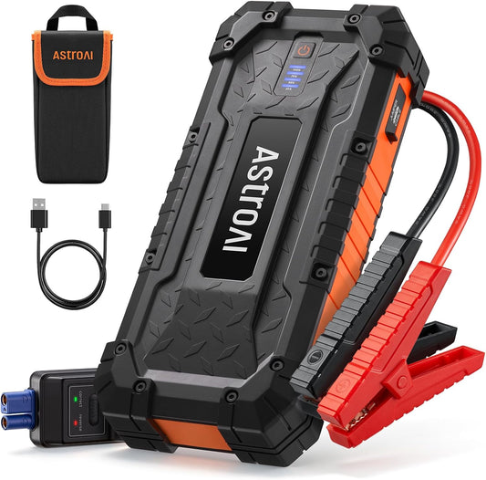 AstroAI S8 Ultra Car Jump Starter, 4000A Safe 12V Battery Booster Pack (All Gas/12L Diesel), Portable Jump Box with Smart Jumper Cables, Type-C/USB, LED Flashlight, Rugged Protection & Storage Bag