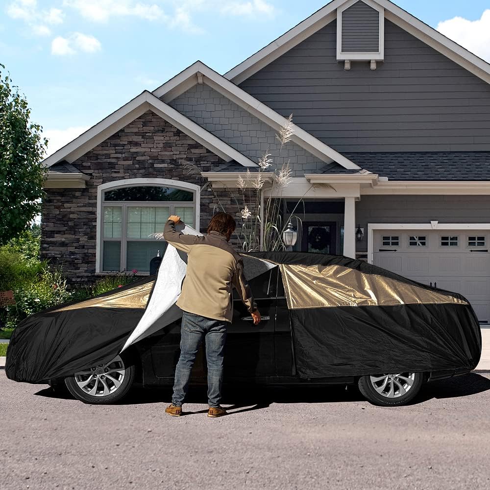 Titan Premium Multi-Layer PEVA Car Cover for Compact SUV 170-187". Waterproof, UV Protection, Anti-Scratch Protective Lining, Driver-Side Zippered Opening. Fits Rav4, Rogue, CR-V and More.