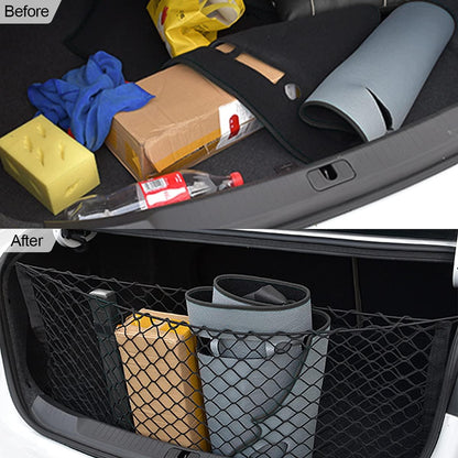 Car Rear Cargo Net, Adjustable Elastic Storage Organizer Net, Trunk Cargo Storage Net, Universal Fit for Car, Vehicle, SUV (43.3"x 15.8")