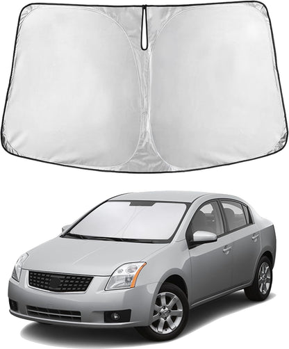 EcoNour Car Windshield Sun Shade | 2025 Upgraded Innovative No-Light-Pass Technology for Maximum Coverage | Foldable Sun Shade Keeps Your Vehicle Cool | Must-Have Car Accessories | Small (59" x 29") - Colors G
