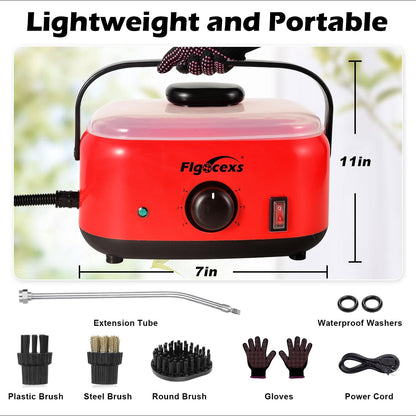 Steam Cleaner,15s Heat-Up,1.6L Tank,3-Level Adjustable Handle,2500W Steamer for Cleaning,Portable Steamer for Cleaning with 16PCS Accessories,Steam Cleaner for Home,Car,Dirt,Grease,Grout,Tile,Couch