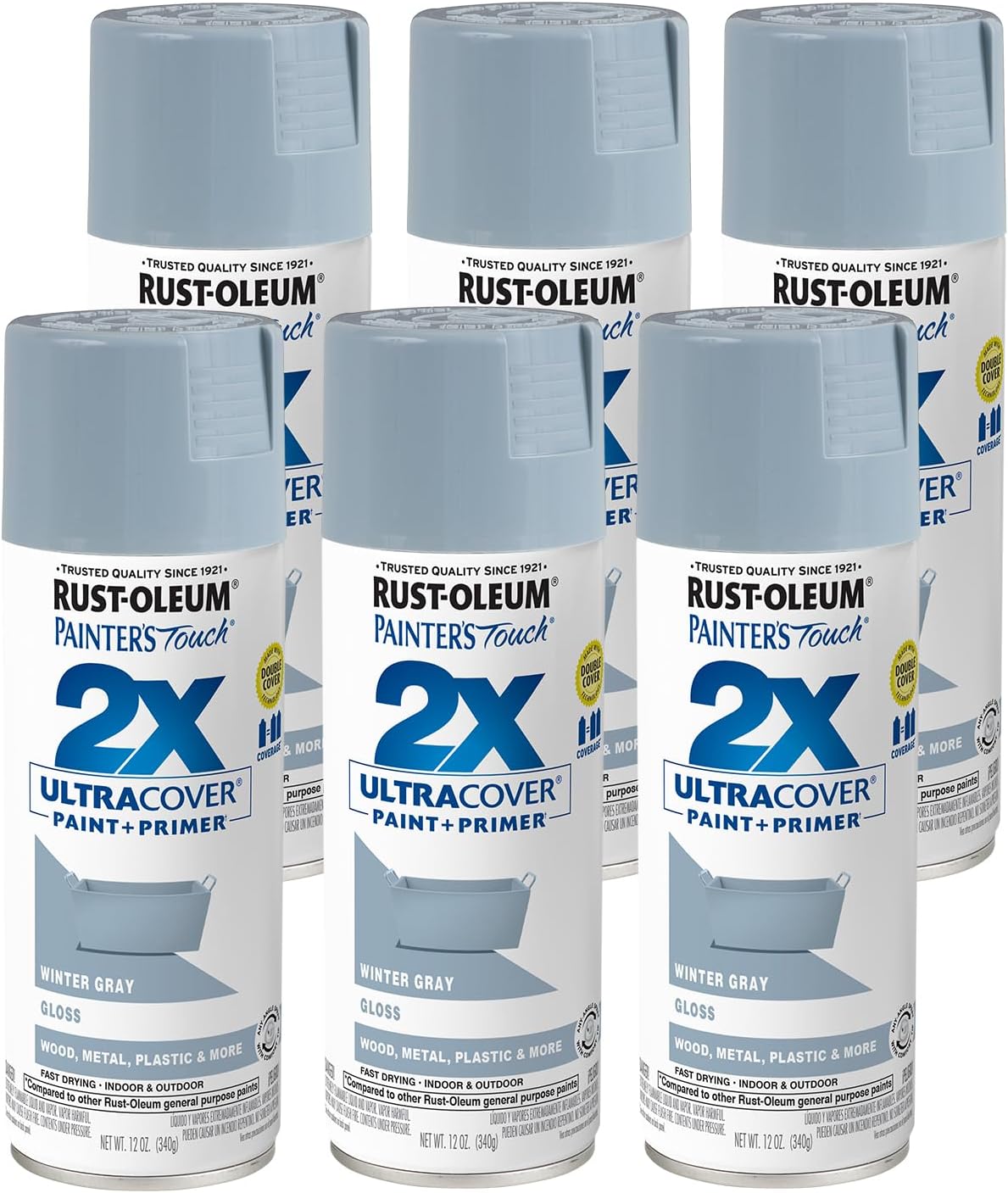 Rust-Oleum 334029 Painter's Touch 2X Ultra Cover Spray Paint, 12 oz, Gloss Clear - Colors D