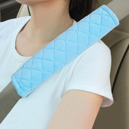 Amooca Soft Auto Seat Belt Cover Seatbelt Shoulder Pad 2 PCS for a More Comfortable Driving Compatible with All Cars and Backpack Black