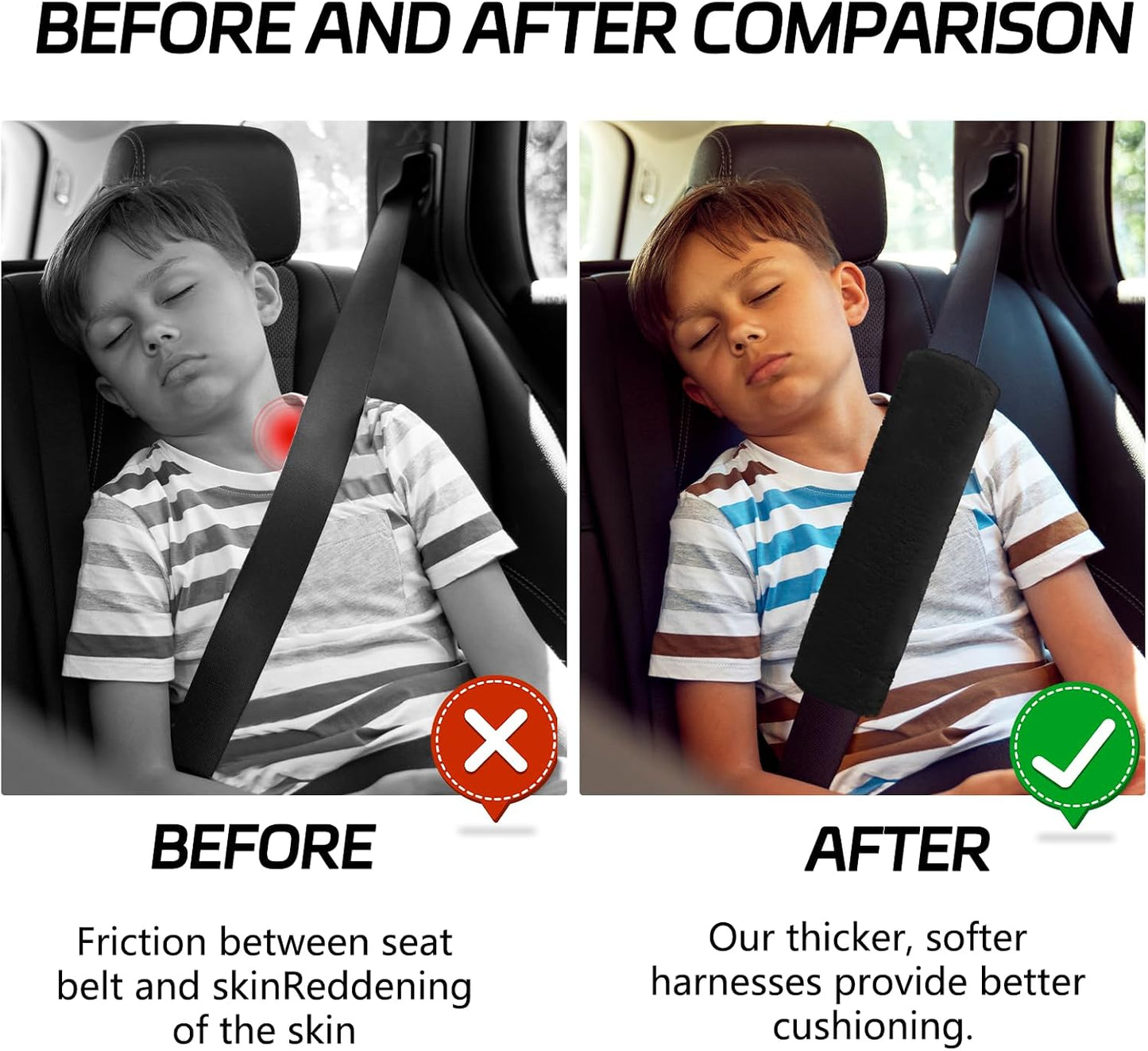 wuyaoyao 2PCS Car Seat Belt Pads Shoulder Cover, Soft Plush Auto Seat Belt Pad for Protecting Neck and Shoulder, Universal Car Shoulder Strap Cushion Protector for Adults Kids Women Men (Blue Gray)