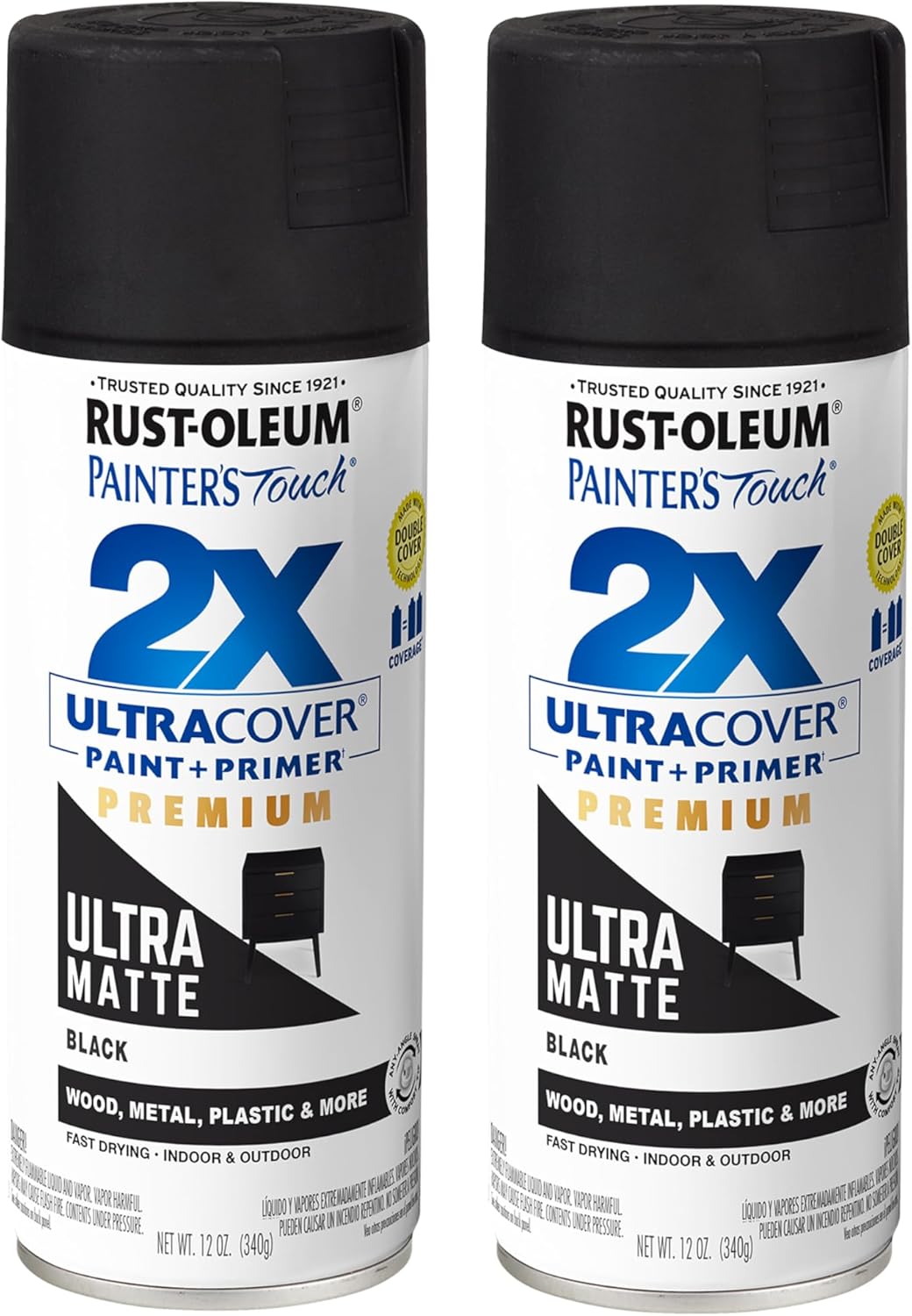 Rust-Oleum 334029 Painter's Touch 2X Ultra Cover Spray Paint, 12 oz, Gloss Clear - Colors D