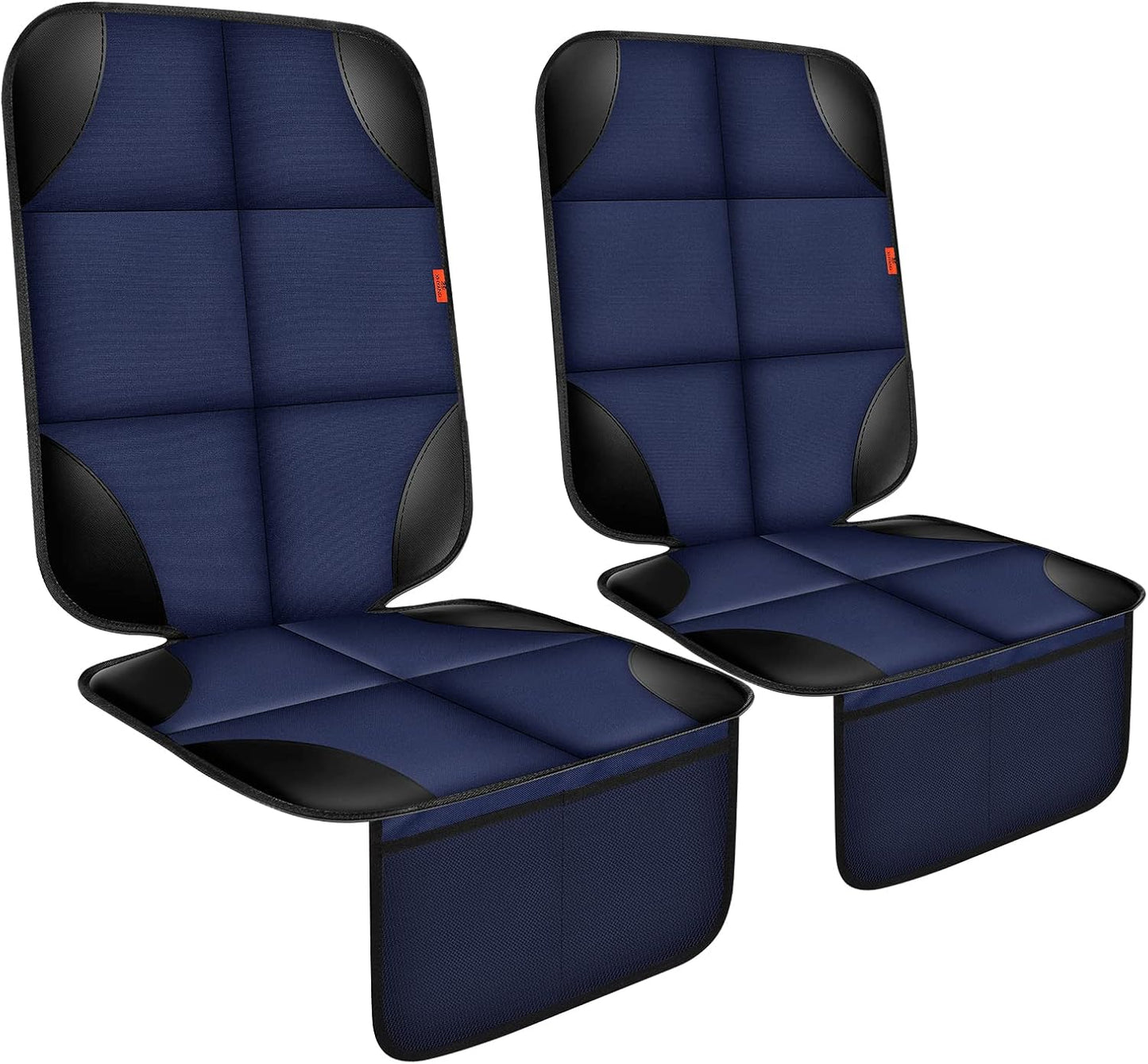 XHYANG Car Seat Protector 1 Pack Car Seat Cushion Mat Thickest Padding,Waterproof 600D Fabric Car Seat Covers for Non-Slip Backing Mesh Pockets for Baby and Pet (Black, 1 Pc)