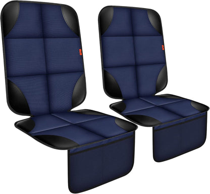 XHYANG Car Seat Protector 1 Pack Car Seat Cushion Mat Thickest Padding,Waterproof 600D Fabric Car Seat Covers for Non-Slip Backing Mesh Pockets for Baby and Pet (Black, 1 Pc)