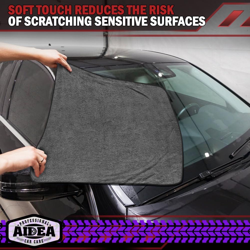 AIDEA Microfiber Cleaning Cloth 24 Pack, Microfiber Towels for Cars, Soft & Absorbent Cleaning Rags, Premium Lint Free Shop Towels for House, Kitchen, Car, 12inx16in